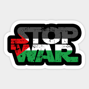 Stop War - Popular Palestine Flag Distressed Graphic Sticker